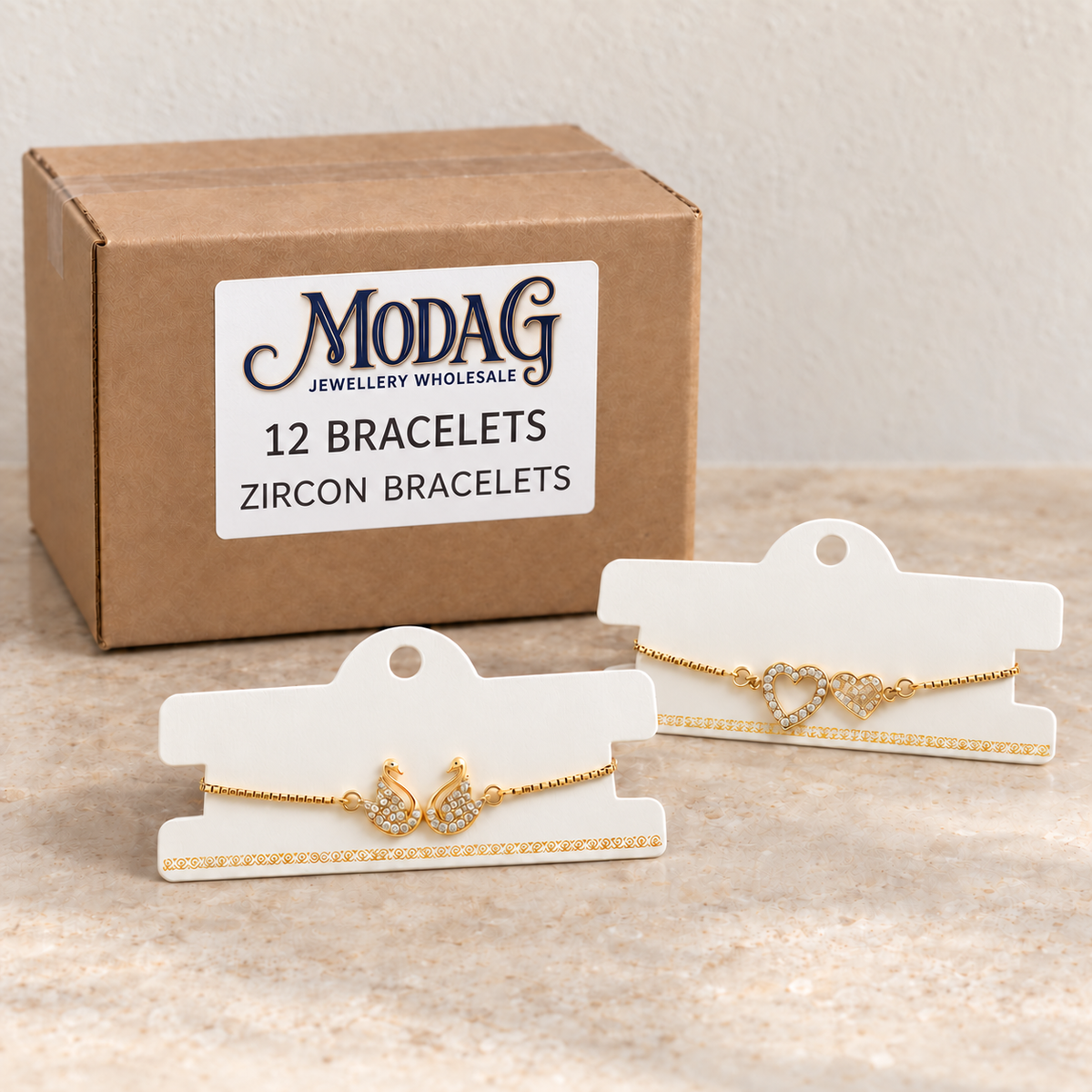 Bracelets — Box of 12 — MODA G Jewellery wholesale packaging