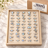 Pearlescent Motif Rings — Display of 50 — MODA G Jewellery wholesale packaging
