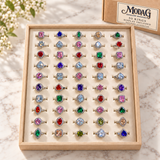Colourful Crystal Rings — Assortment B — Display of 50 — MODA G Jewellery wholesale packaging