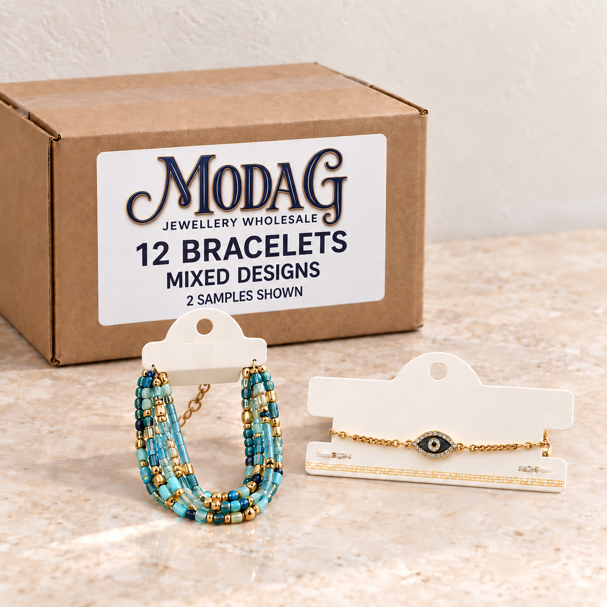 Bracelets — Box of 12 — MODA G Jewellery wholesale packaging