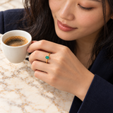 Mixed Gold-Tone & Colourful Rings — Assortment A — Display of 100 — AI-generated model styling of a sample design from the assortment