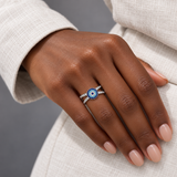 Ornate Evil Eye & Crystal Rings — Assortment A — Display of 78 — AI-generated model styling of a sample design from the assortment