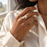Pearl-Effect Rings — Display of 50 — AI-generated model styling of a sample design from the assortment