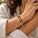Beaded Stainless Steel Bracelets — Wholesale 12 Pack — AI-generated model styling of a sample design — view 5