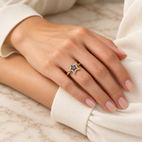 Evil Eye Geometric Rings — Assortment B — Display of 140 — AI-generated model styling of a sample design — view 2