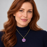 Floral Pendant Necklaces — Display of 15 — AI-generated model styling of a sample design — view 2