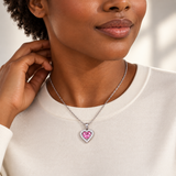 Heart Pendant Necklaces — Display of 15 — AI-generated model styling of a sample design — view 3