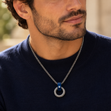 Men’s Stainless Steel Pendant Necklaces — Wholesale 12 Pack — AI-generated model styling of a sample design — view 5