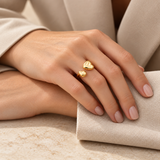 Mixed Gold-Tone & Colourful Rings — Assortment B — Display of 100 — AI-generated model styling of a sample design — view 2