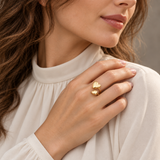 Mixed Gold-Tone & Colourful Rings — Assortment B — Display of 100 — AI-generated model styling of a sample design — view 4