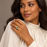 Mixed Gold-Tone & Colourful Rings — Assortment C — Display of 100 — AI-generated model styling of a sample design — view 4