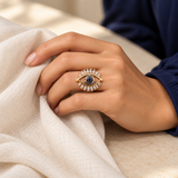 Ornate Evil Eye & Crystal Rings — Assortment B — Display of 78 — AI-generated model styling of a sample design — view 5