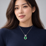 Classic Pendant Necklaces — Display of 15 — AI-generated model styling of a sample design — view 2