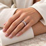 Silver-Tone Crystal Rings — Display of 50 — AI-generated model styling of a sample design — view 2