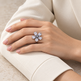 Statement Crystal Rings — Display of 50 — AI-generated model styling of a sample design — view 2