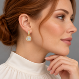 Zircon Earrings — Box of 12 — AI-generated model styling of a sample design — view 3