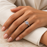Classic Solitaire-Style Rings — Display of 50 — AI-generated model styling of a sample design — view 2