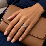 Classic Solitaire-Style Rings — Display of 50 — AI-generated model styling of a sample design — view 3