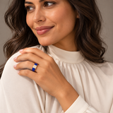 Colourful Enamel-Style Rings — Display of 100 — AI-generated model styling of a sample design — view 4