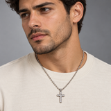 Crystal Cross Pendant Necklaces — Wholesale 12 Pack — AI-generated model styling of a sample design — view 3